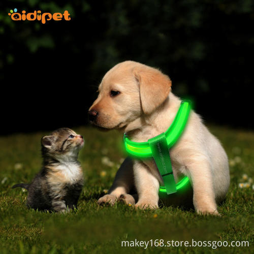Glow LED harness Dog Pet Flashing Light up